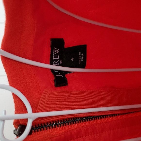 J Crew Tomato Red Wool Dress Size 4 S 3/4 Sleeve Perfect for Valentine's Day - Picture 3 of 4
